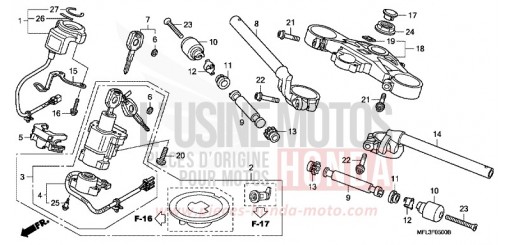 TUBO MANUBRIO/PONTE SUPERIORE CBR1000RRA di 2010